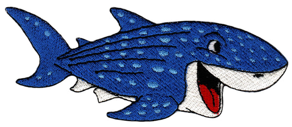 #bk41 Walhai Hai Fisch Aufnäher Bügelbild Applikation Aufbügler Patch Größe 11,2 x 4,2 cm