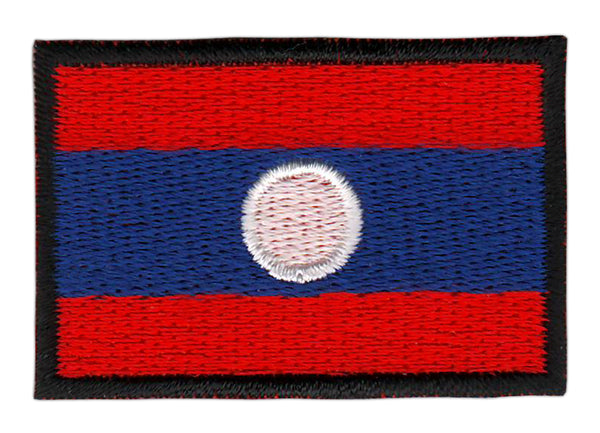 #bk26 Flagge klein Laos Aufnäher Bügelbild Applikation Aufbügler Patch Größe 4,5 x 3,0 cm