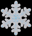 #bk35 Schneeflocke Eiskristall Winter Aufnäher Bügelbild Applikation Aufbügler Patch Größe 7,0 x 8,0 cm
