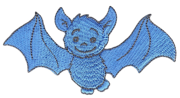 #ap67 Fledermaus Blau Aufnäher Patch Bügelbild Aufbügler Applikation Größe 9,5 x 5,0 cm