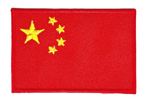 #ac15 Flagge China Asien Aufnäher Applikation Bügelbild Patch Größe 7,0 x 4,8 cm