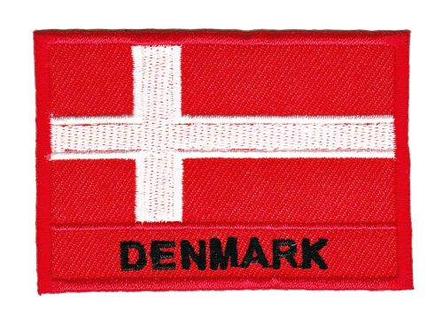 #ac51 Denmark Flagge Dänemark Aufnäher Patch Bügelbild Applikation Größe 7,0 x 4,8 cm