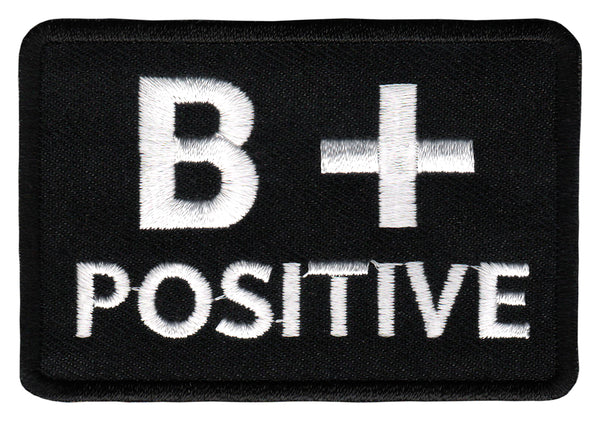 #be24 Blutgruppe B + Positiv Aufnäher Bügelbild Applikation Patch Größe 7,5 x 5,0 cm