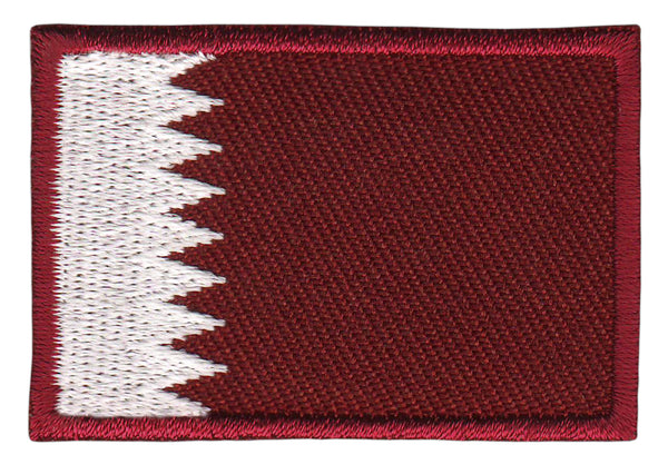 #aa32 Kleine Flagge Katar Aufnäher Bügelbild Applikation Patch Größe 4,9 x 3,3 cm
