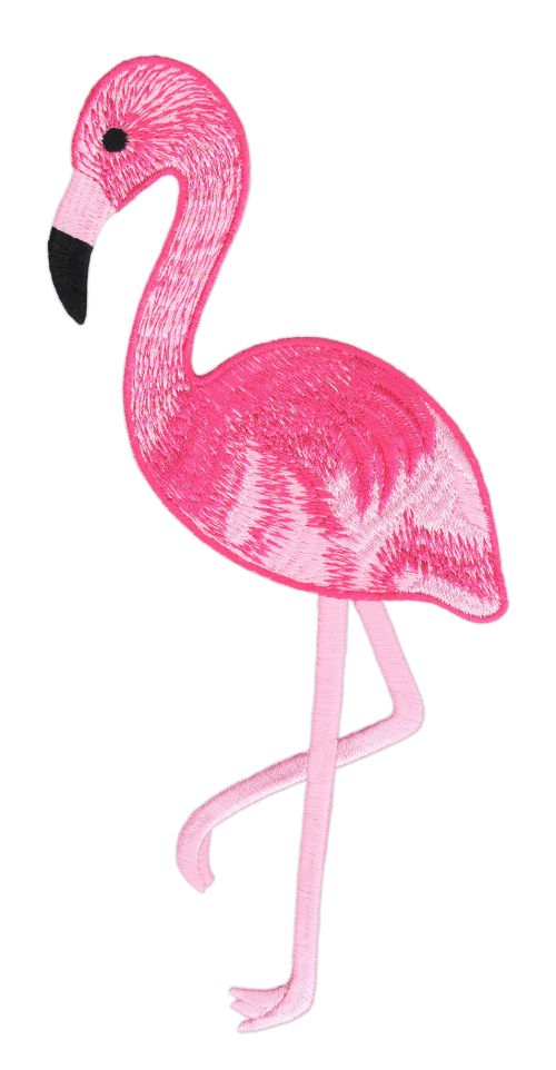 #Backpatch #48 Flamingo XXL Rosa Pink Aufnäher Bügelbild Groß 8,5 x 22 cm