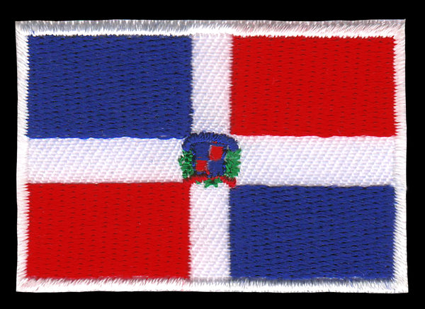 #aa49 Kleine Flagge Dom Rep Dominikanische Republik Aufnäher Bügelbild Patch Größe 4,7 x 3,2 cm