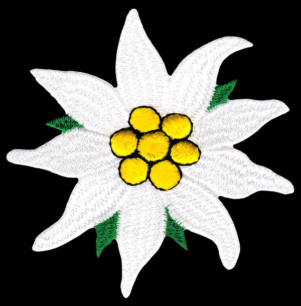 #bk96 Edelweiß Blume Blüte Aufnäher Bügelbild Applikation Patch Größe 7,0 x 7,0 cm