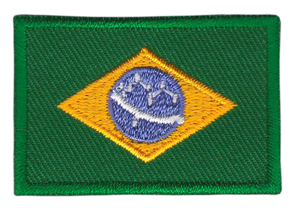 #bk33 Flagge klein Brasilien Aufnäher Bügelbild Applikation Aufbügler Patch Größe 4,5 x 3,0 cm