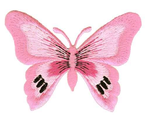 #ac56 Schmetterling Rosa Butterfly Aufnäher Patch Bügelbild Applikation Größe 7,5 x 5,7 cm