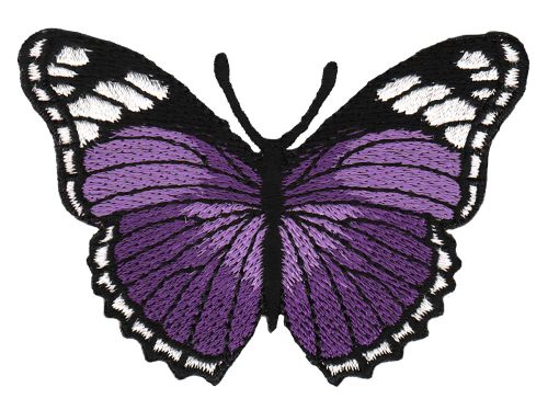 #ae13 Schmetterling Lila Aufnäher Butterfly Applikation Bügelbild Flicken Kinder Patch Größe 7,5 x 5,0 cm