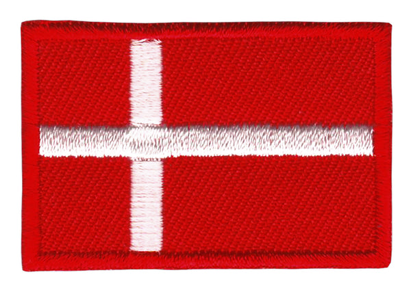 #bk14 Flagge klein Dänemark Aufnäher Bügelbild Applikation Aufbügler Patch Größe 4,5 x 3,0 cm