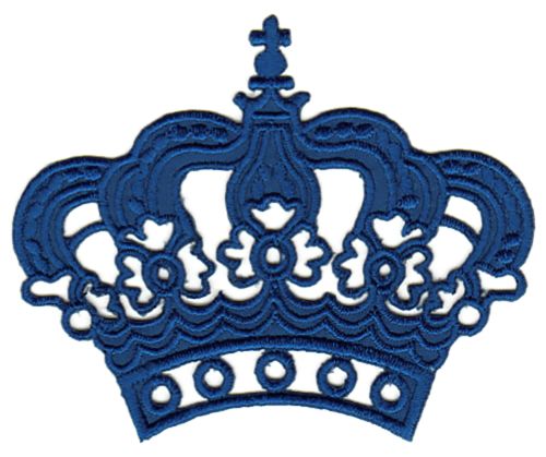 #aa76 Prinzessin Krone Blau Aufnäher Bügelbild Applikation Größe 8,0x 6,5 cm