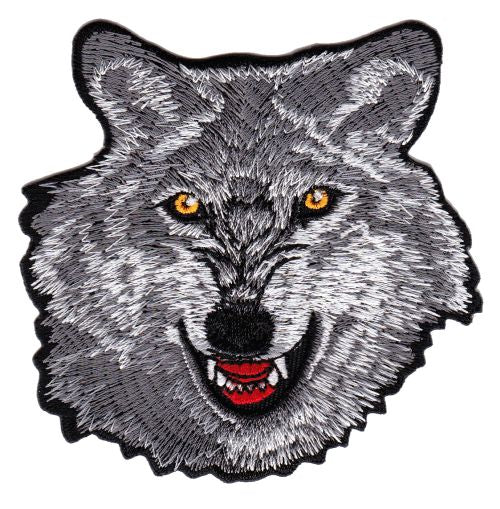 #ad63 Wolf Grau Hund Aufnäher Patch Applikation Bügelbild Größe 9,0 x 8,5 cm