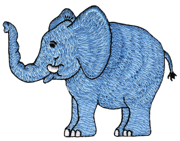 #ah60 Elefant Blau Aufnäher Patch Applikation Bügelflicken Bügelbild Größe 9,2 x 7,0 cm