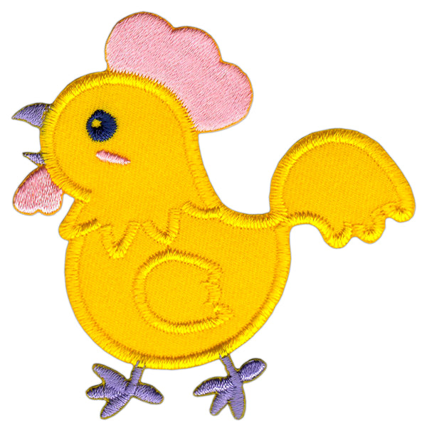 #ag50 Küken Gelb Huhn Vogel Aufnäher Bügelbild Applikation Aufbügler Patch Größe 7,5 x 7,5 cm