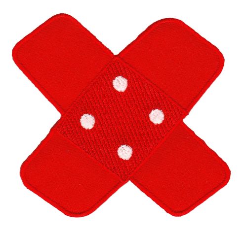 #ah94 Pflaster Rot Hosenpflaster Flicken Aufnäher Bügelbild Applikation Patch Größe 7,5 x 7,0 cm