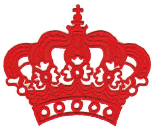 #aa77 Prinzessin Krone Rot Aufnäher Bügelbild Applikation Größe 8,0x 6,5 cm