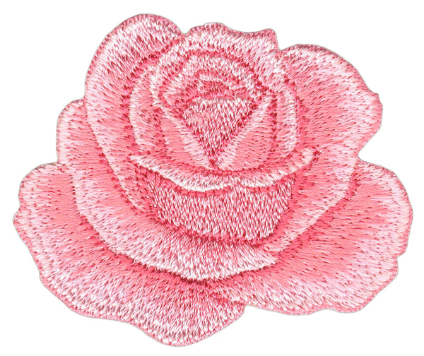 #ak86 Rose Rosa Blüte Aufnäher Patch Applikation Bügelbild Größe 6,1 x 5,2 cm