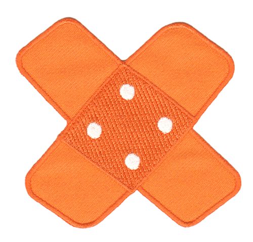 #bg09 Pflaster Orange Hosenpflaster Flicken Aufnäher Bügelbild Applikation Patch Größe 7,5 x 7,0 cm