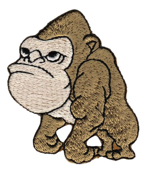 #aa71 Affe Gorilla Aufnäher Bügelbild Applikation Patch Größe 5,4 x 6,2 cm
