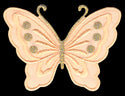 #bk61 Schmetterling klein Pfirsich Aufnäher Bügelbild Applikation Aufbügler Patch Größe 5,2 x 3,7 cm