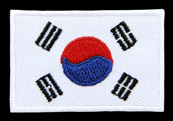 #bk28 Flagge klein Südkorea Aufnäher Bügelbild Applikation Aufbügler Patch Größe 4,5 x 3,0 cm